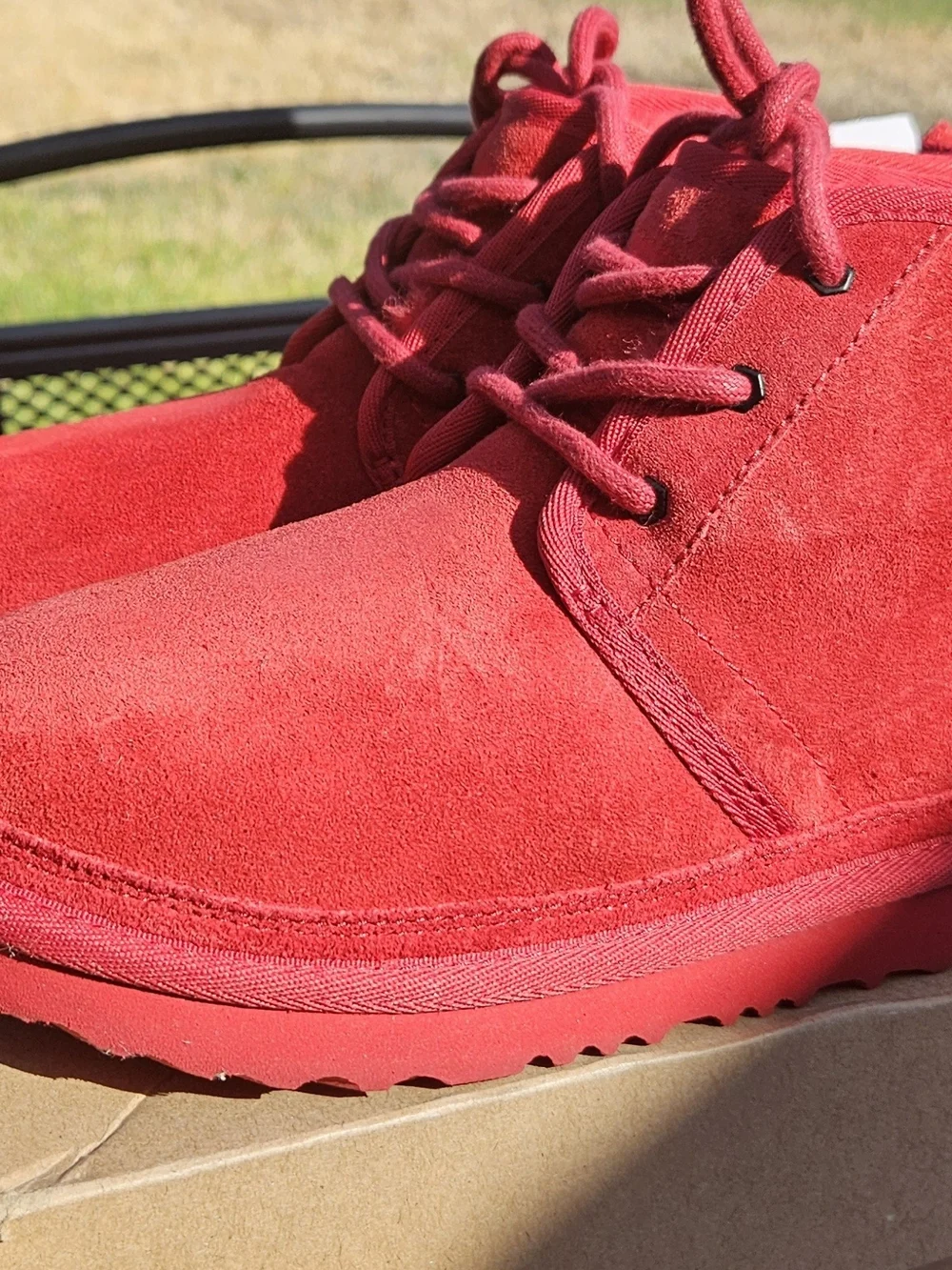 UGG Red Girl's Suede Lace-Up Boots
